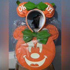 BNWT Loungefly Minnie Mouse pumpkin and matching ears